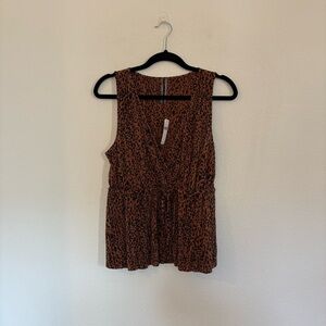 Anthropologie Alexane Leopard Babydoll Top NWT
